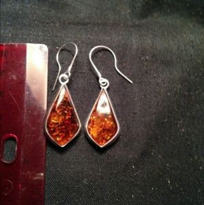 Amber Sterling Silver Earrings